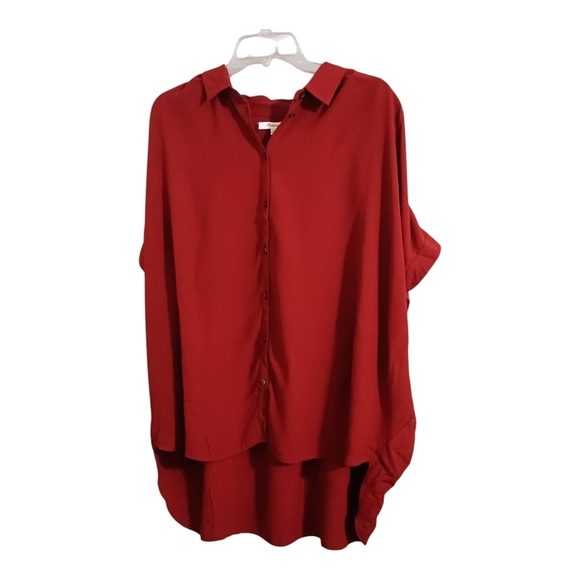 NWT Madewell Central Drapey Shirt Dark Cabernet Button Oversized Size 2X Plus - Picture 2 of 6